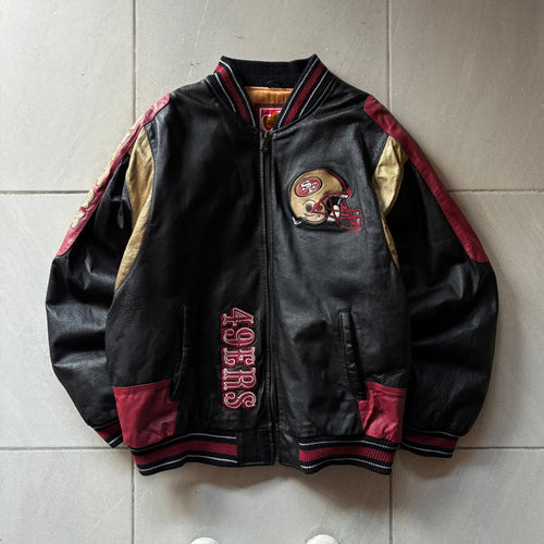 (L) VINTAGE 90's SAN FRANCISCO 49ERS LEATHER JACKET