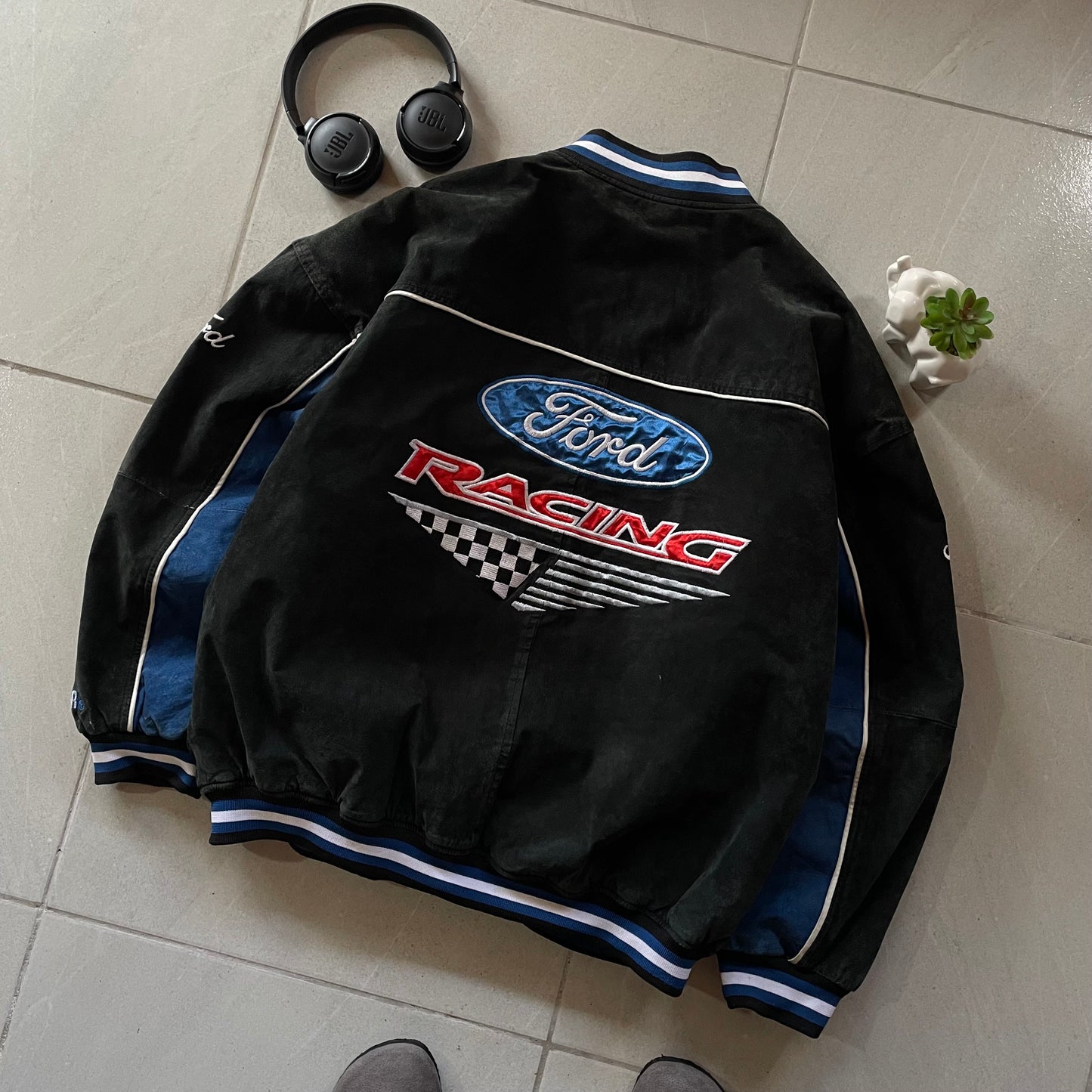 (XL) Ford Racing Nascar - Leather Jacket