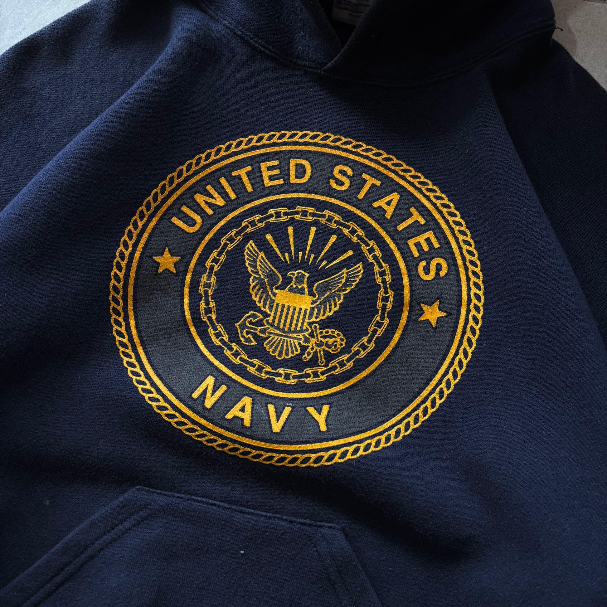(FIT M) VINTAGE US NAVY HOODIE - REFLECTIVE