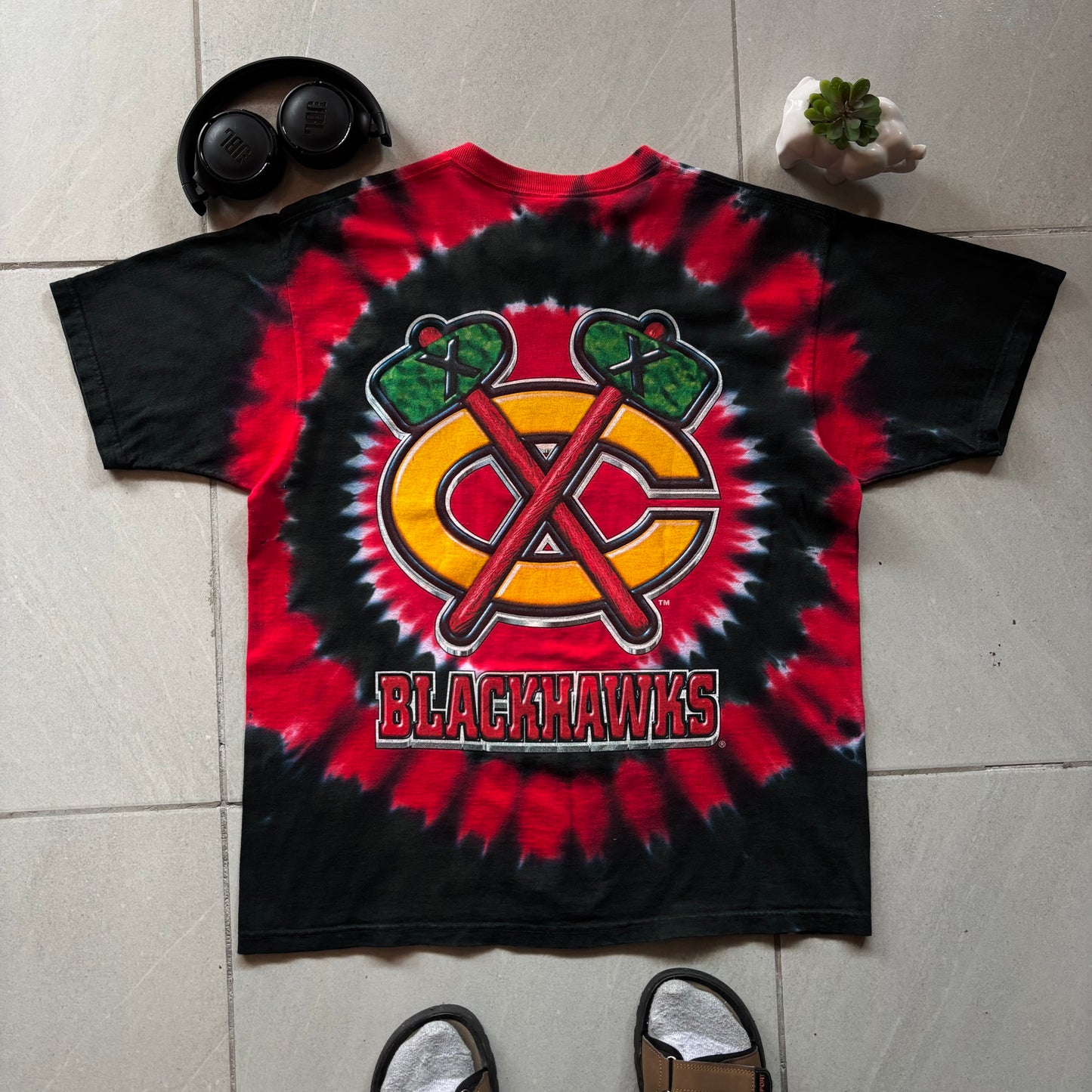 (M FIT L) VINTAGE AOP LIQUID BLUE NHL CHICAGO BLACKHAWKS