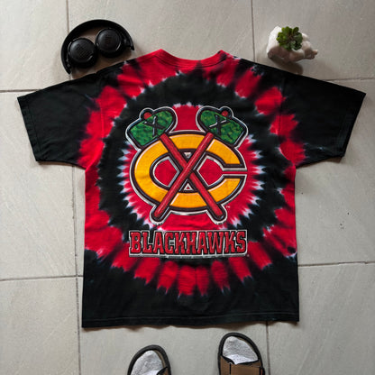 (M FIT L) VINTAGE AOP LIQUID BLUE NHL CHICAGO BLACKHAWKS