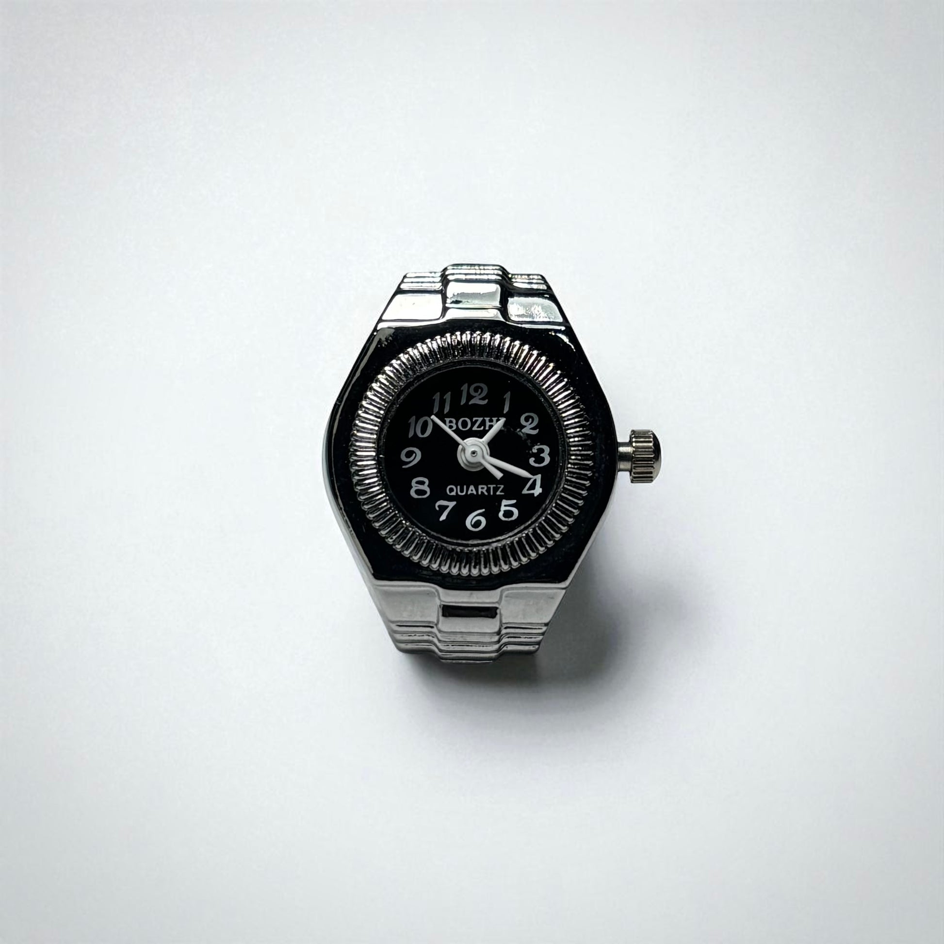 RING WATCH SILVER BLACK