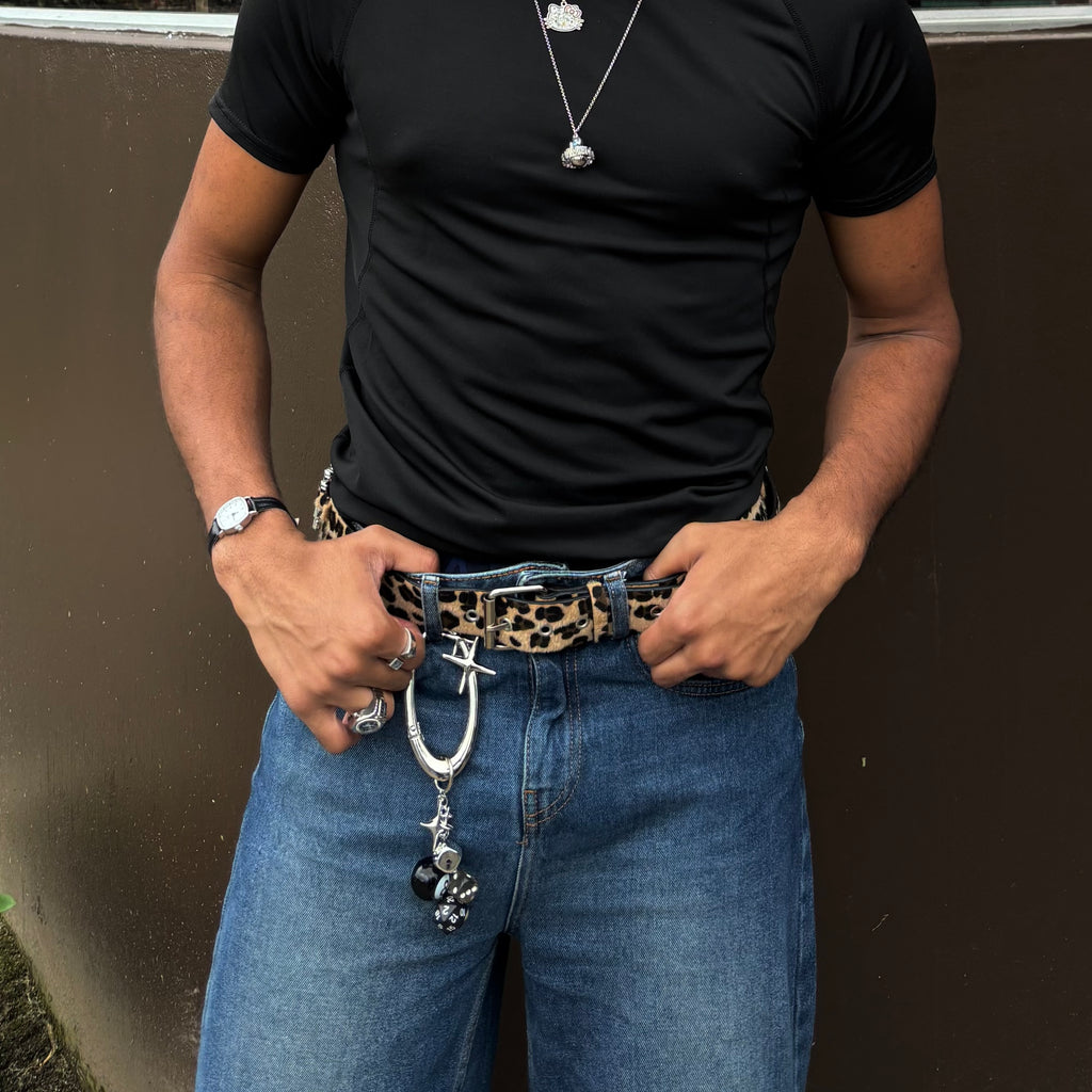 LEOPARD PRINT AND BULLETS BELT
