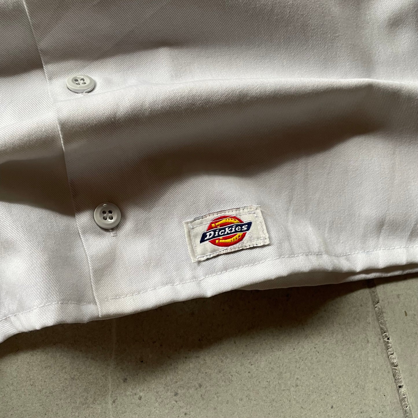 (Xl) Dickies Button Tee - White