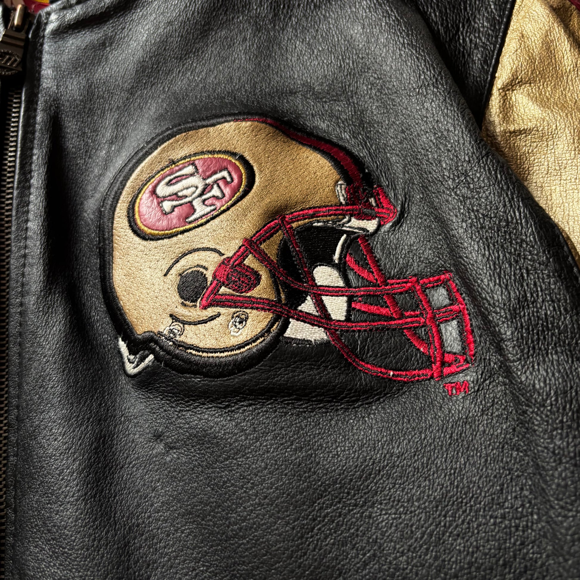 (L) VINTAGE 90's SAN FRANCISCO 49ERS LEATHER JACKET