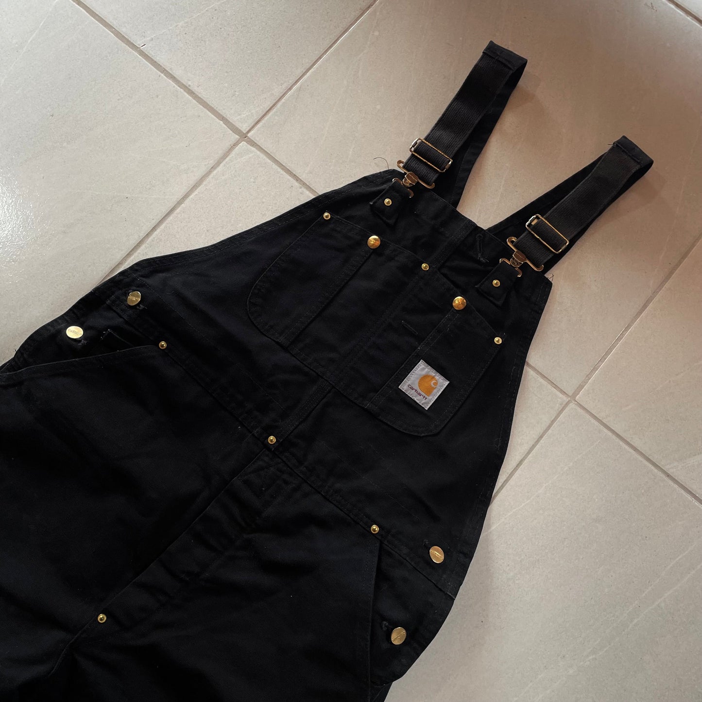 (32/32) CARHARTT OVEROL FULL BLACK DK - NEW