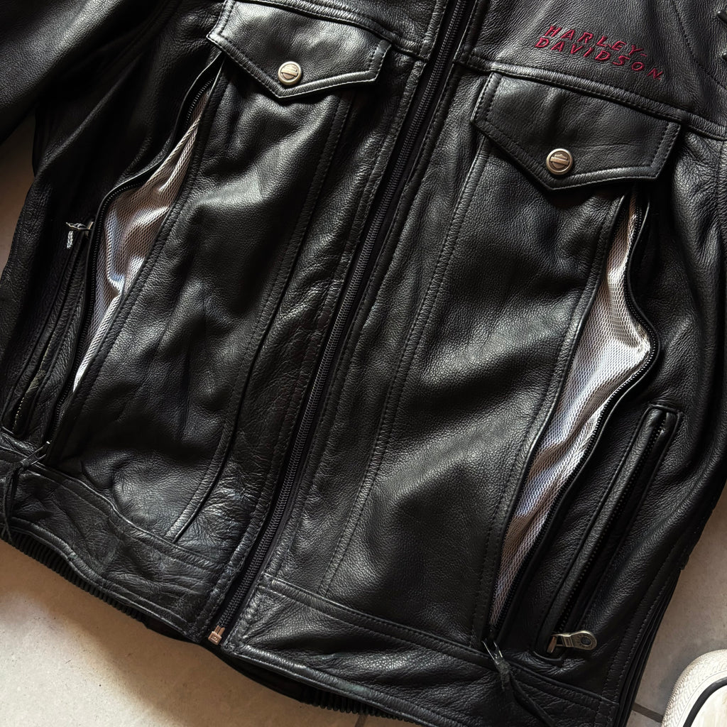 (S FIT M BOXY) HARLEY DAVIDSON MOTORCYCLE LEATHER JACKET