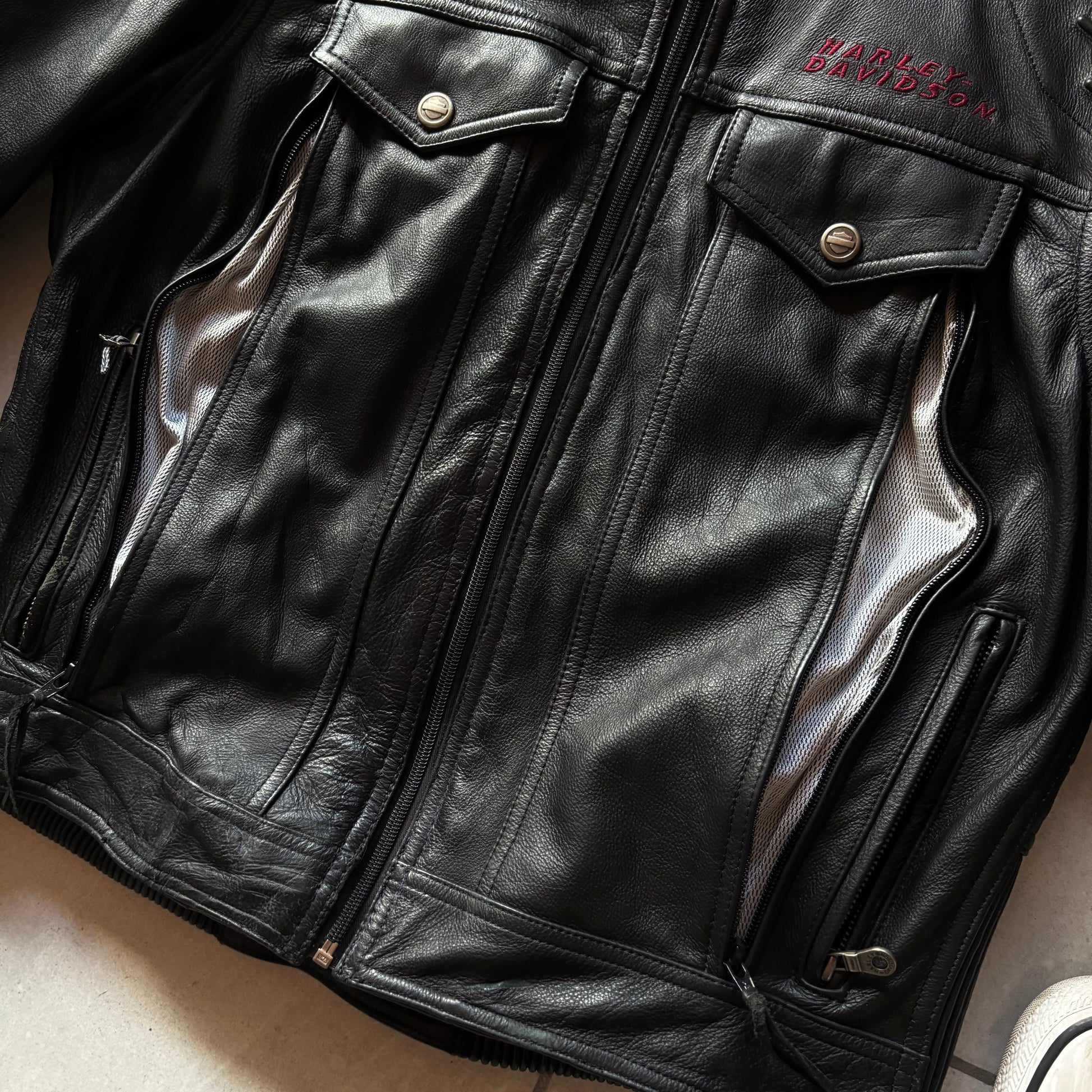 (S FIT M BOXY) HARLEY DAVIDSON MOTORCYCLE LEATHER JACKET
