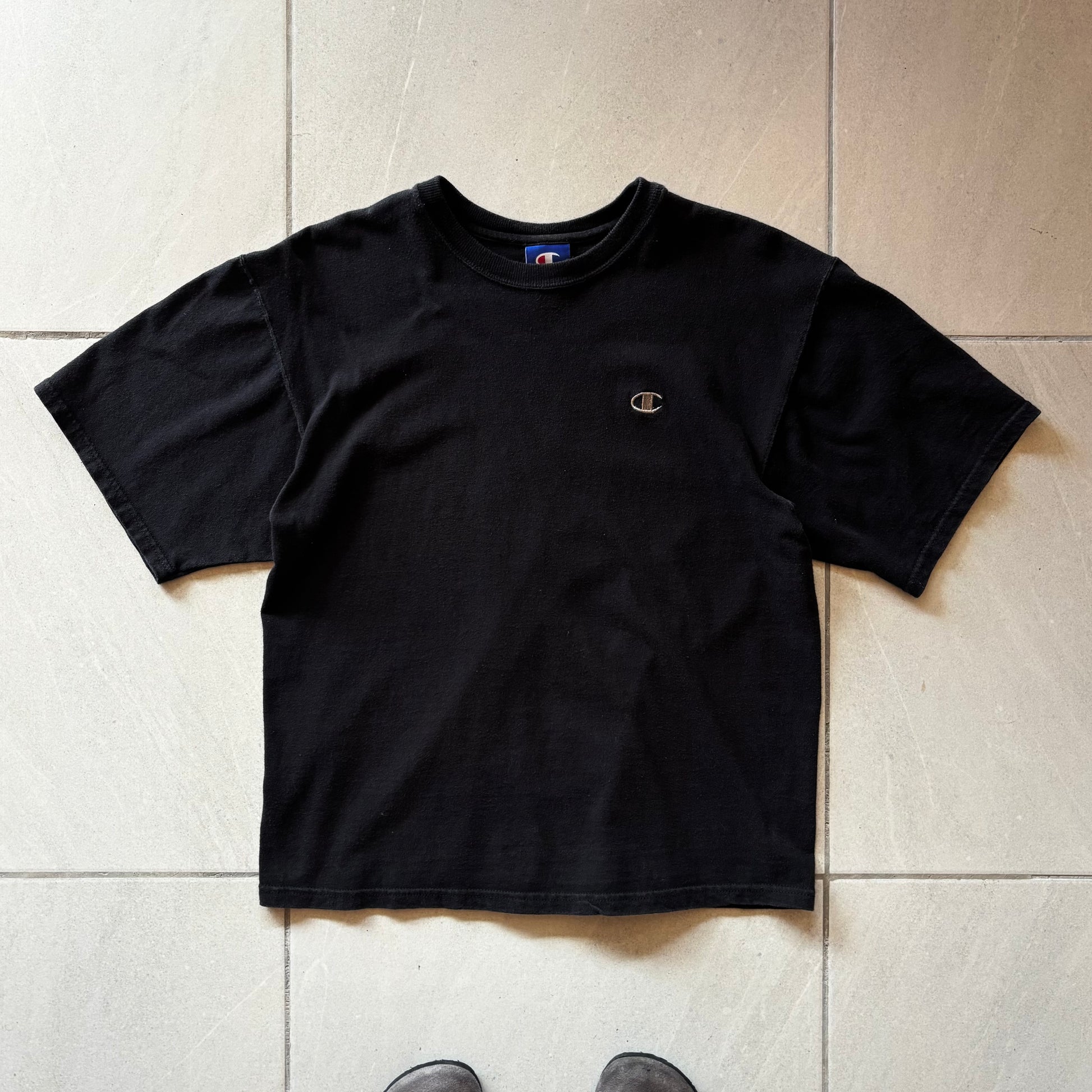 (M BOXY) CHAMPION FULL BLACK TEE