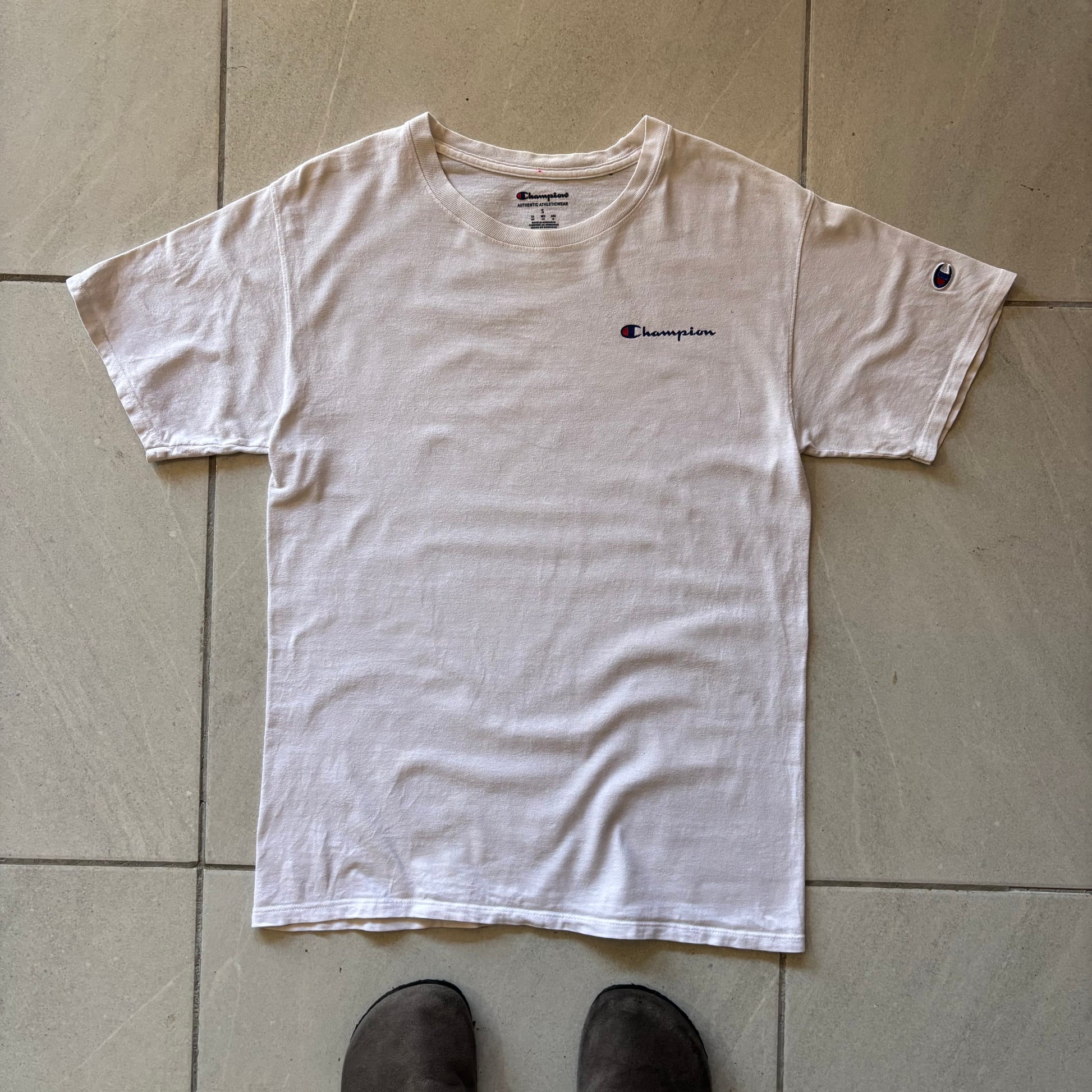 (S) CHAMPION FULL WHITE TEE