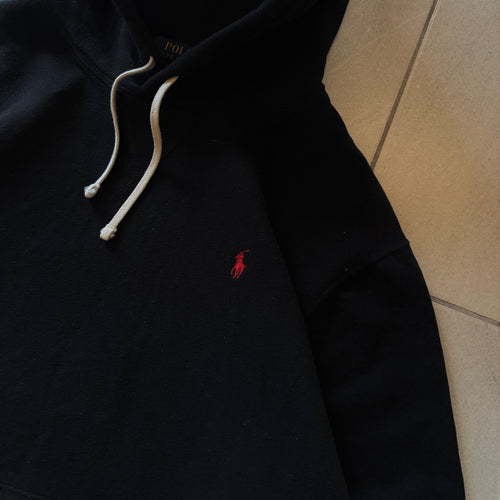 (Xl) RALPH LAUREN HOODIE FULL BLACK - NEW