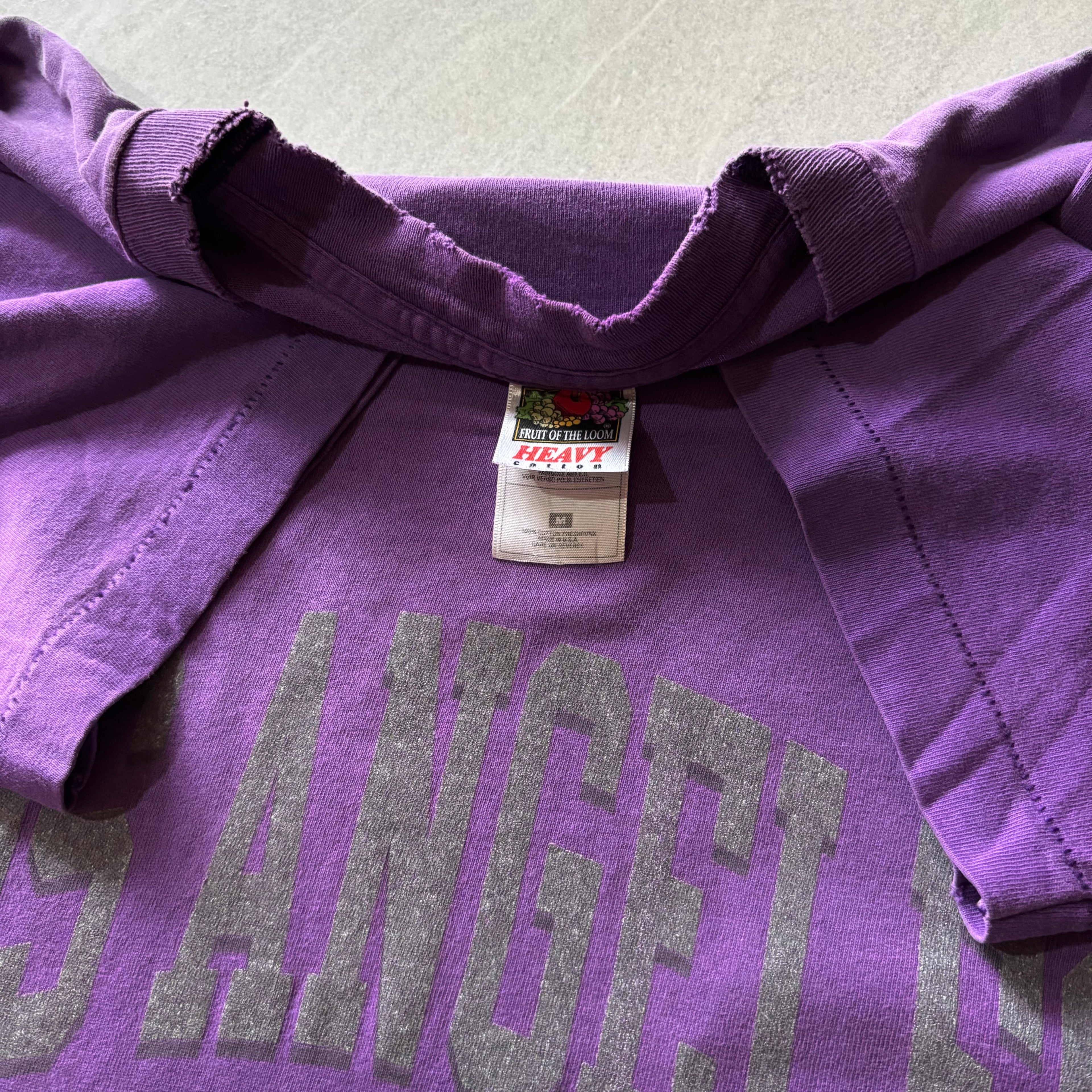 (L FIT M) VINTAGE SINGLE STITCH LAKERS TEE