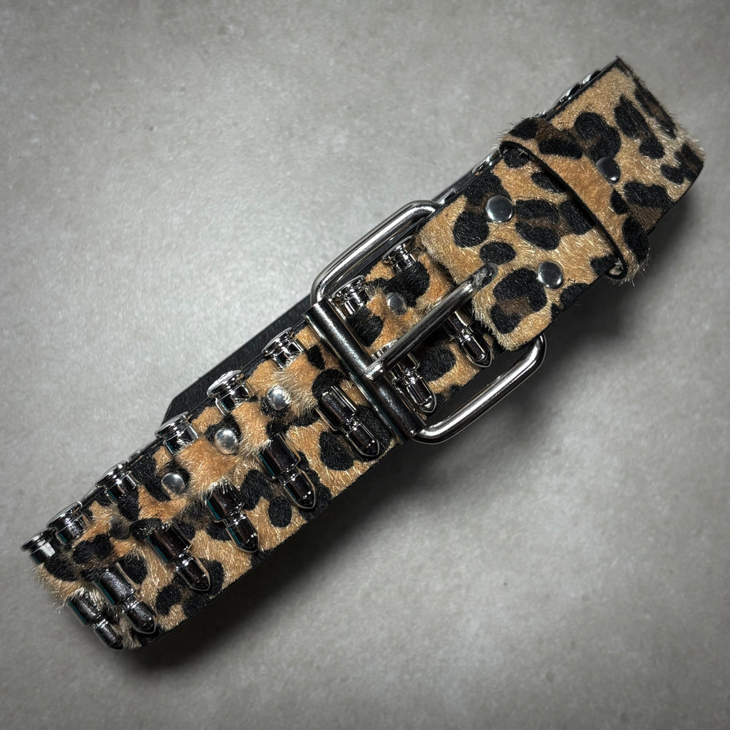 LEOPARD PRINT AND BULLETS BELT