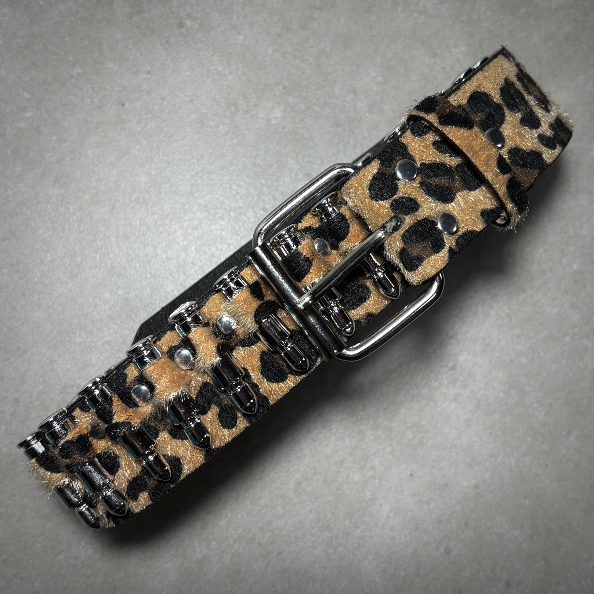 LEOPARD PRINT AND BULLETS BELT