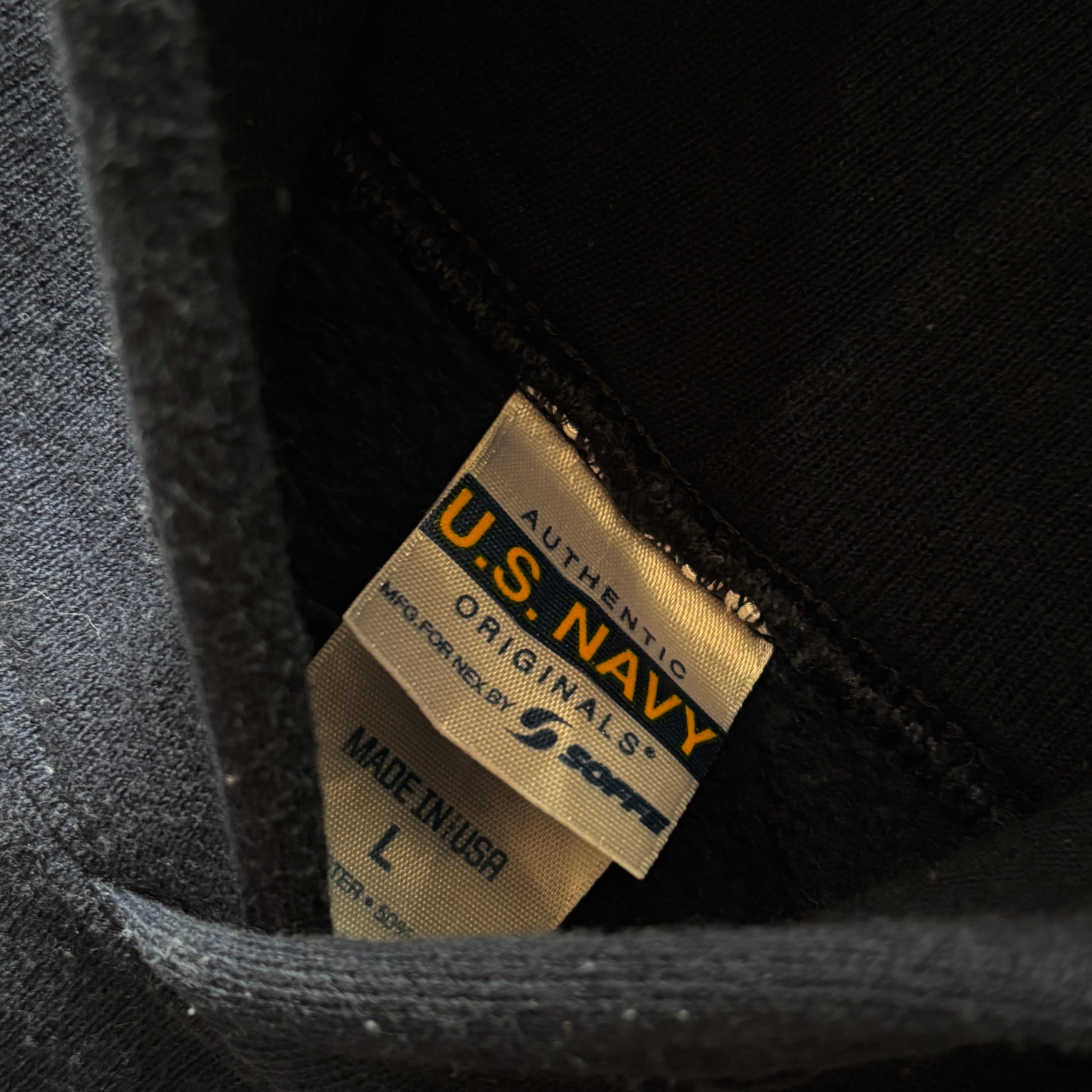 (L) NAVY VINTAGE HOODIE REFLECTIVA