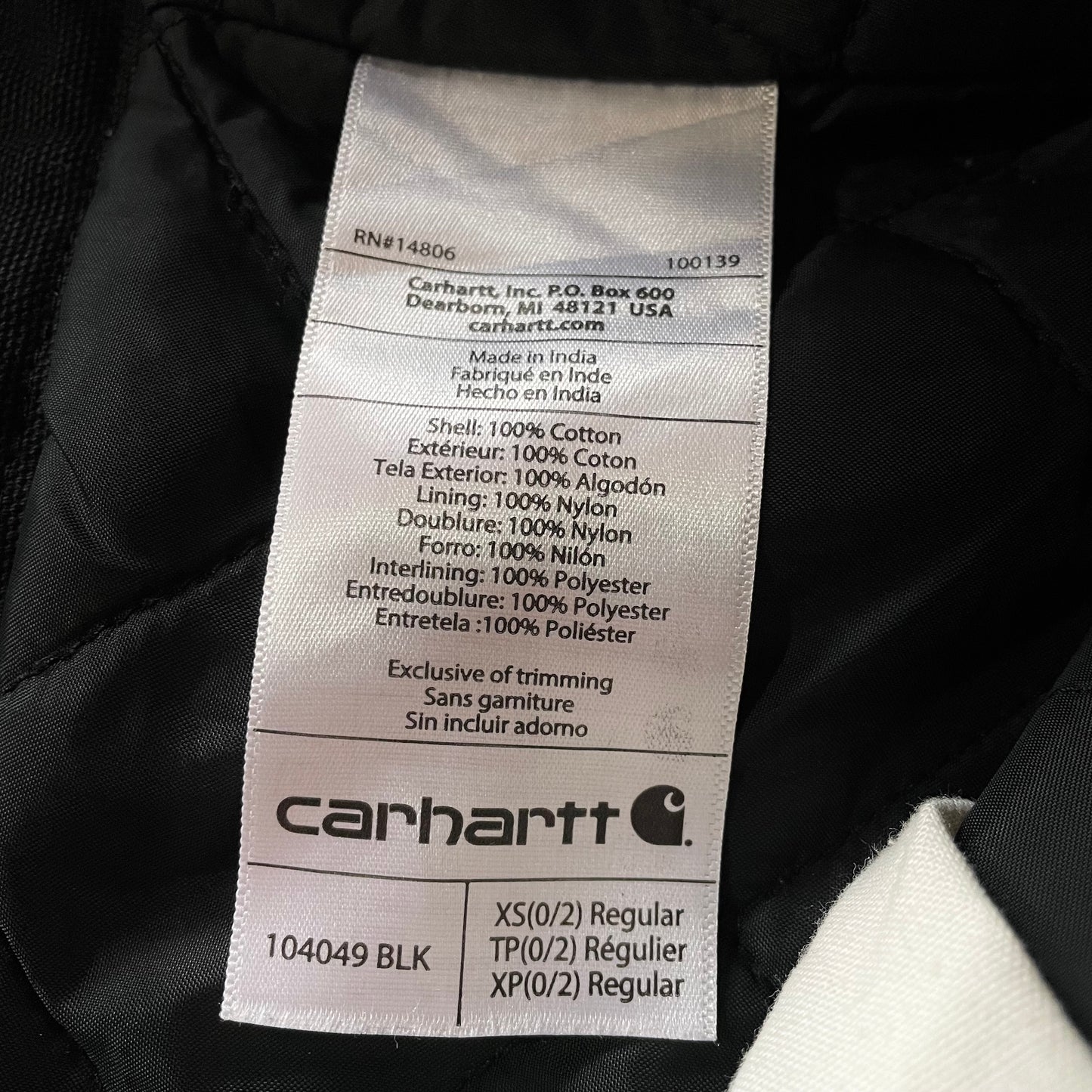 (XS) Carhartt Overol Nuevo Full Black Sin Detalles