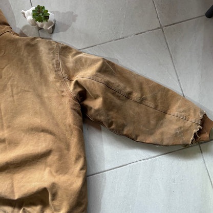 (Xl) VINTAGE CARHARTT ACTIVE JACKET J130 BRN - DISTRESSED