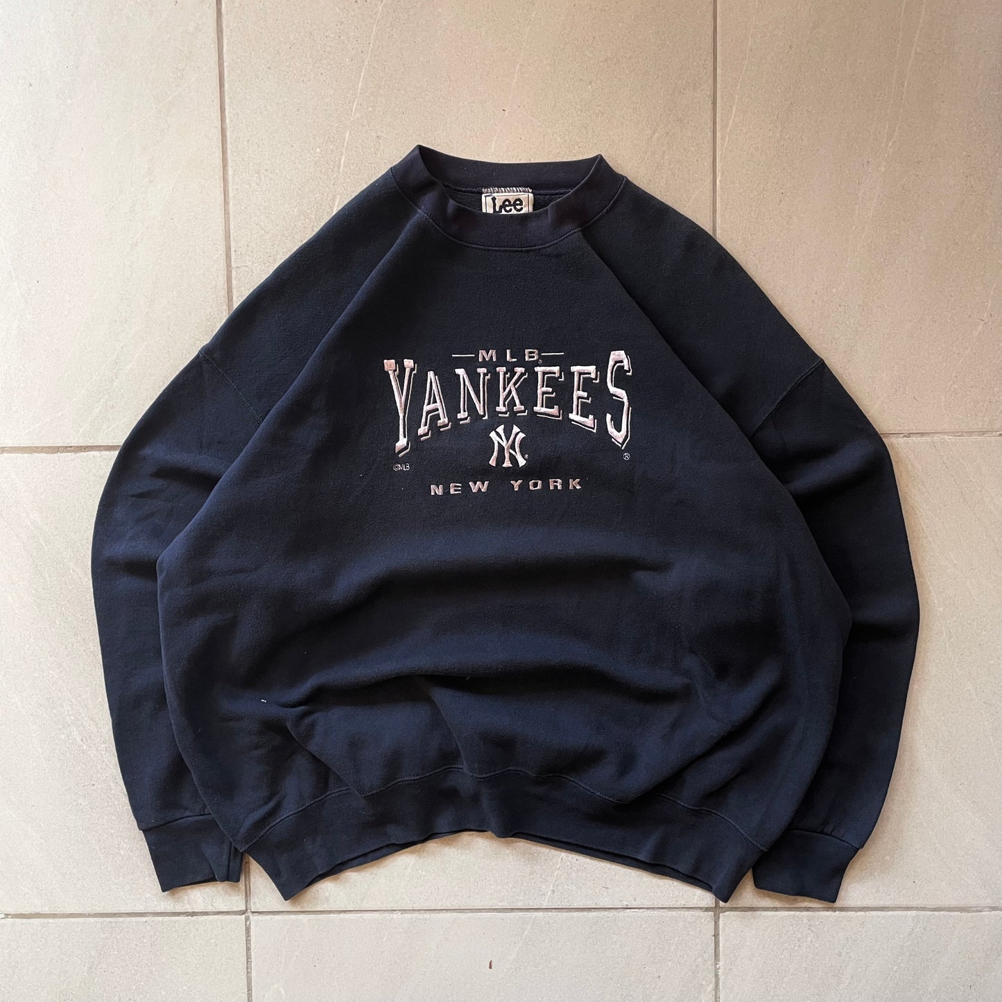 (Xl fit L Oversized) Vintage Lee Crewneck de los Yankees NY