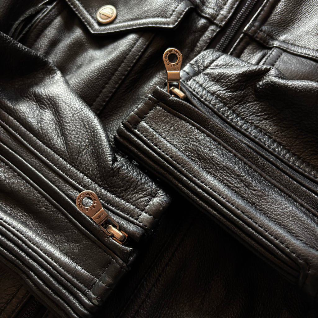 (S FIT M BOXY) HARLEY DAVIDSON MOTORCYCLE LEATHER JACKET