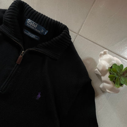 (L) Ralph Lauren Half Zip - Purple Pony