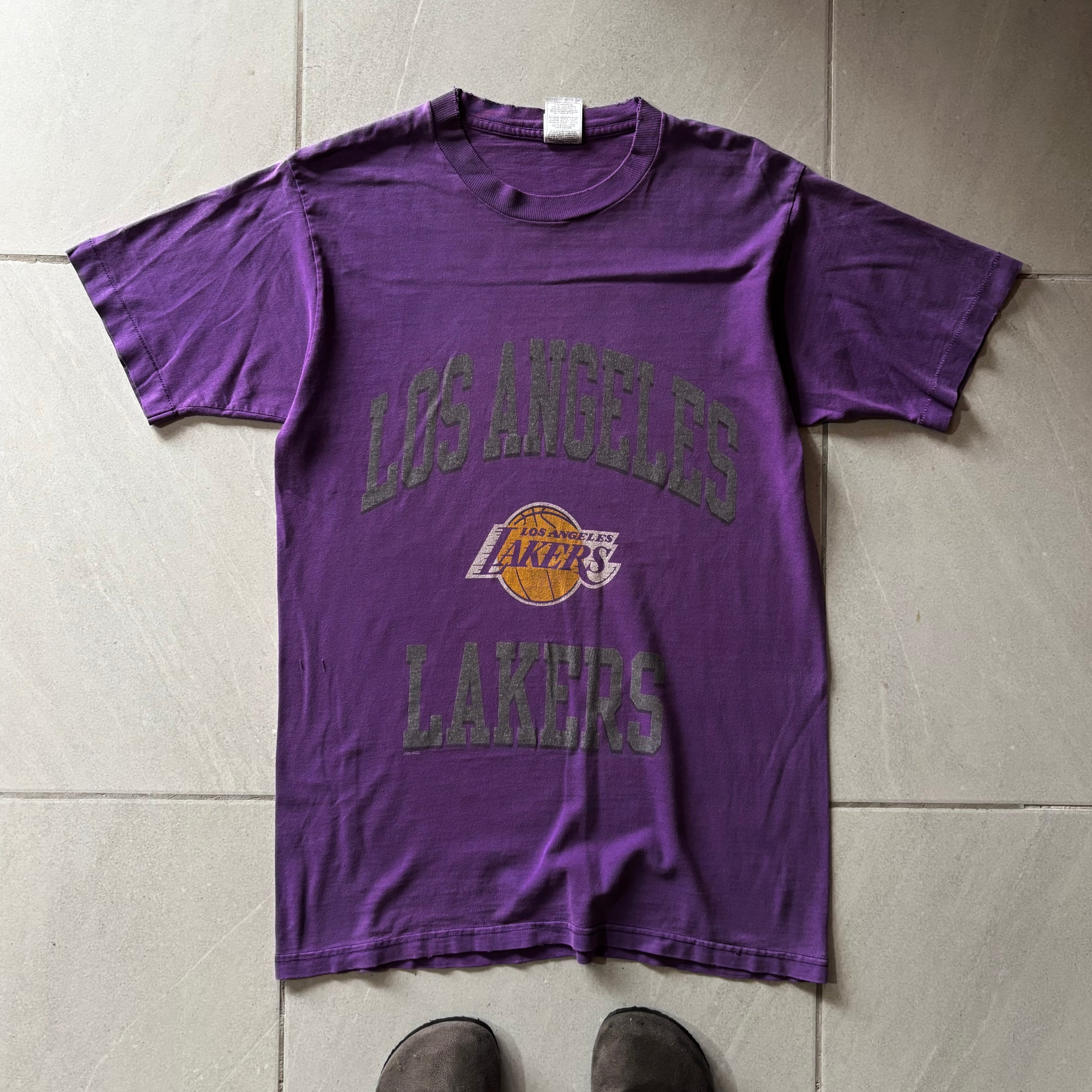 (L FIT M) VINTAGE SINGLE STITCH LAKERS TEE