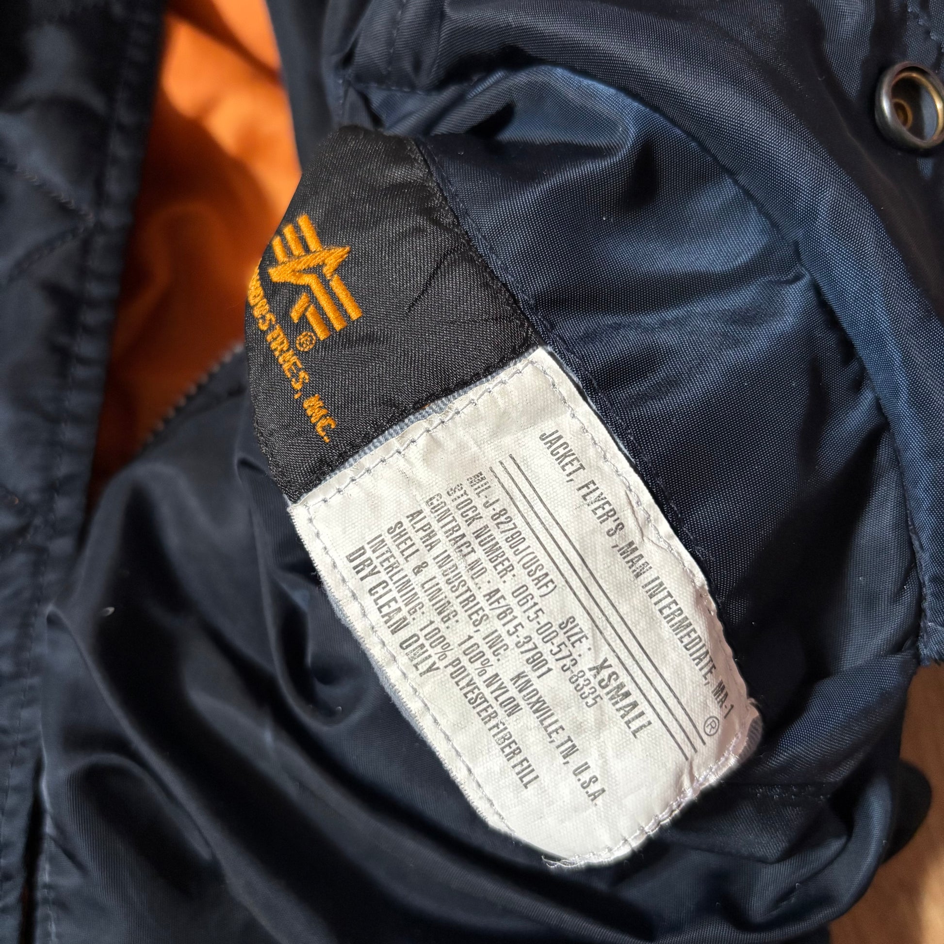 (S) VINTAGE ALPHA INDUSTRIES M1 BOMBER JACKET