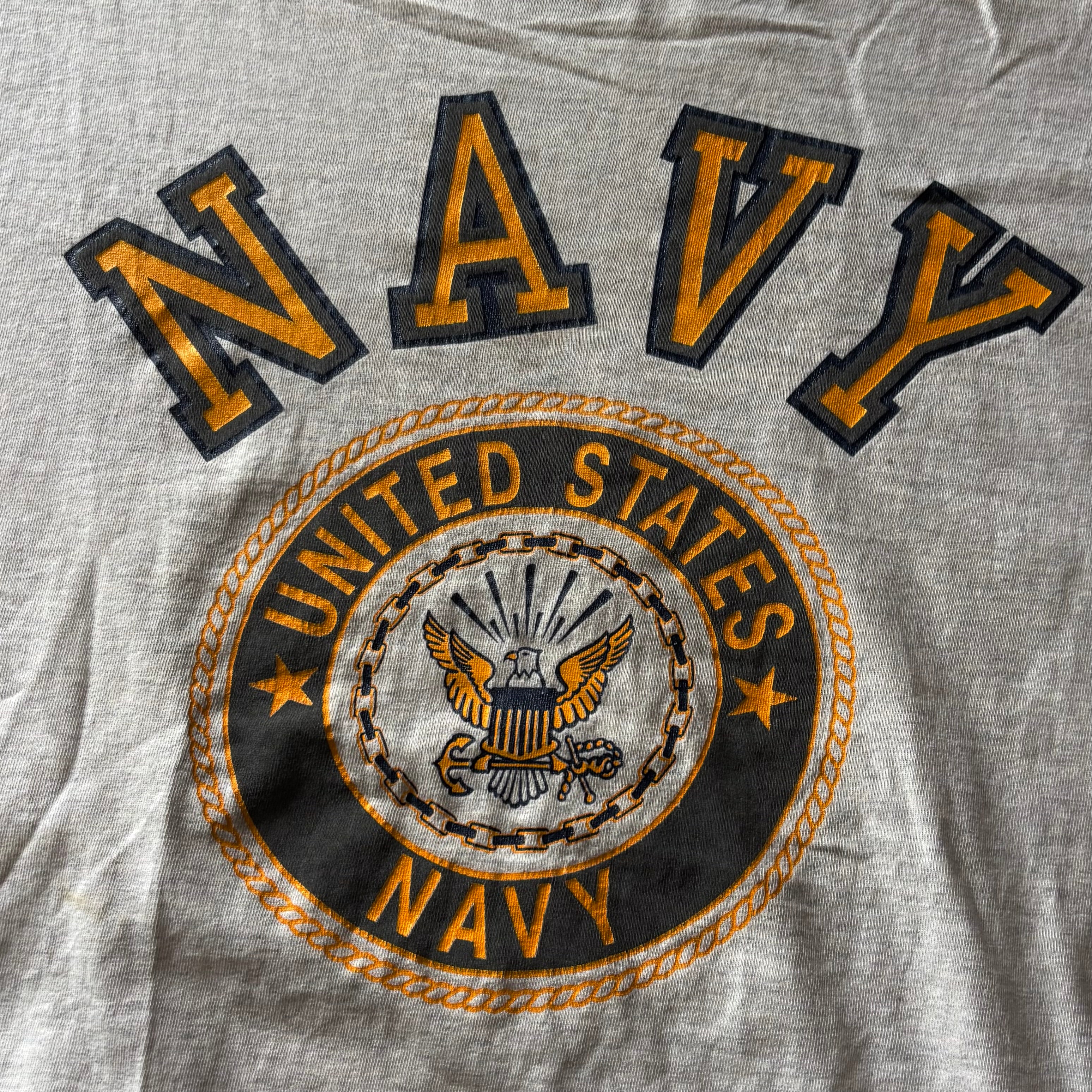 (L BOXY) VINTAGE SINGLE NAVY DISTRESSED