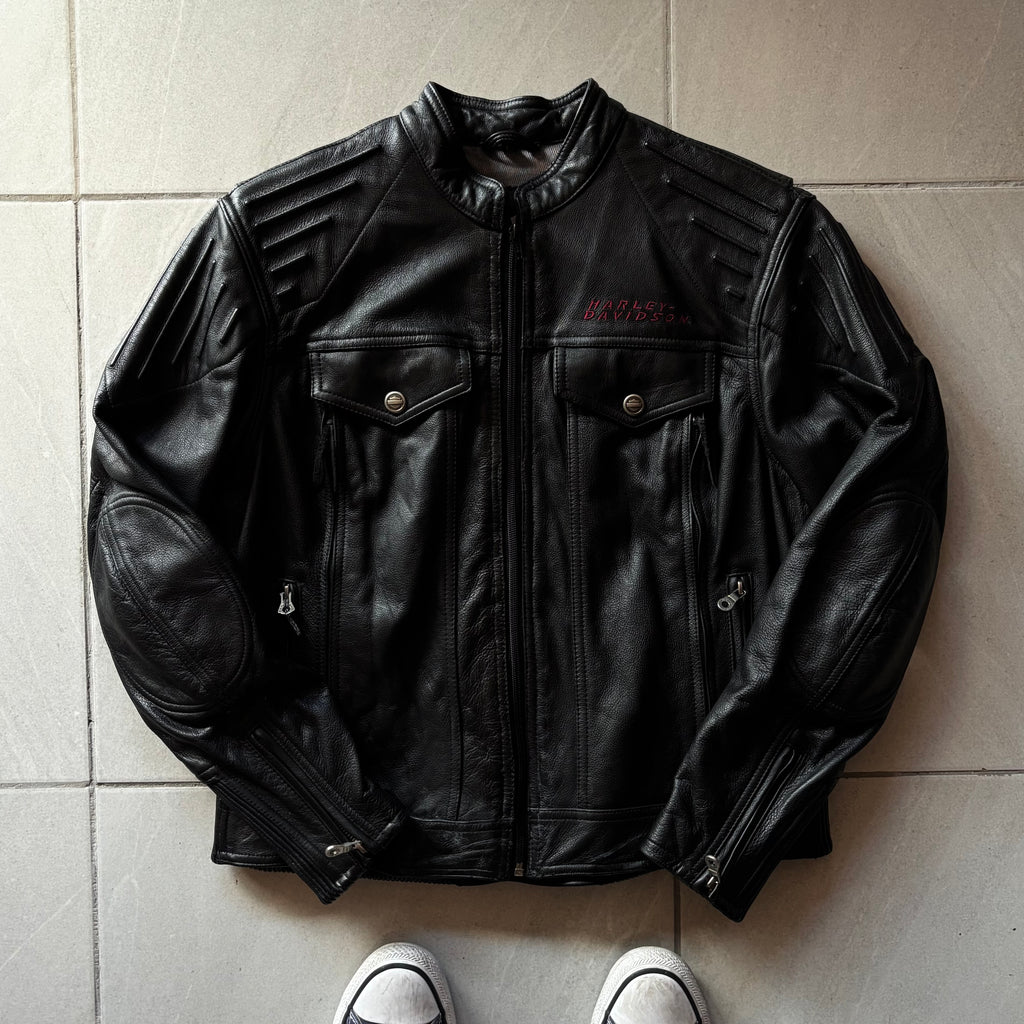 (S FIT M BOXY) HARLEY DAVIDSON MOTORCYCLE LEATHER JACKET