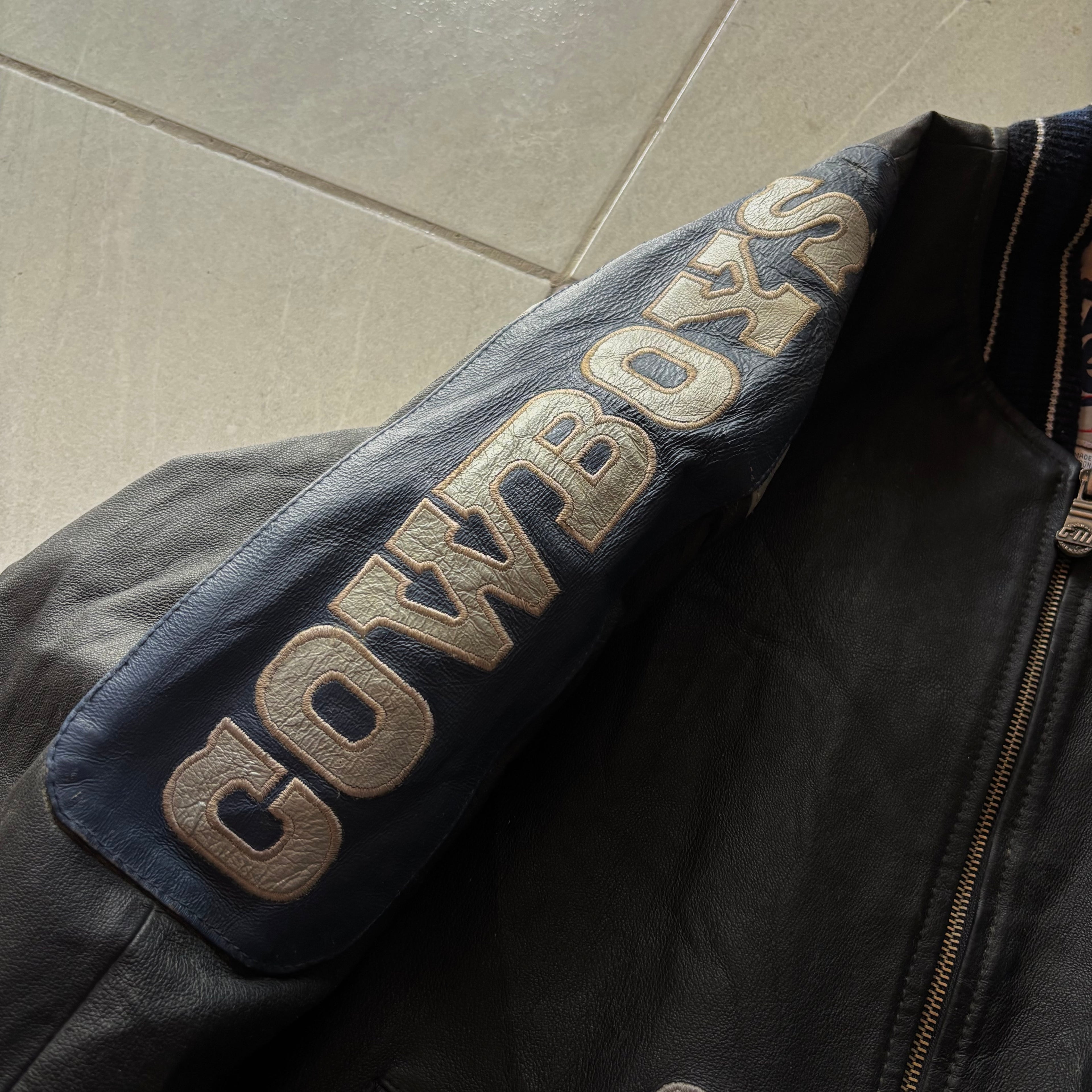 (L) VINTAGE 90's NFL COWBOYS LEATHER JACKET