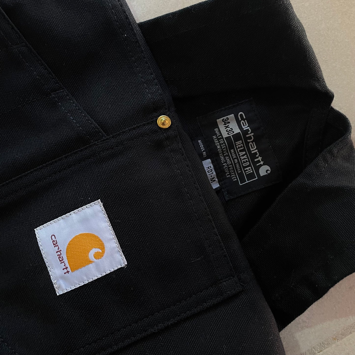 (34/32) Carhartt Overol - Full Black - NEW