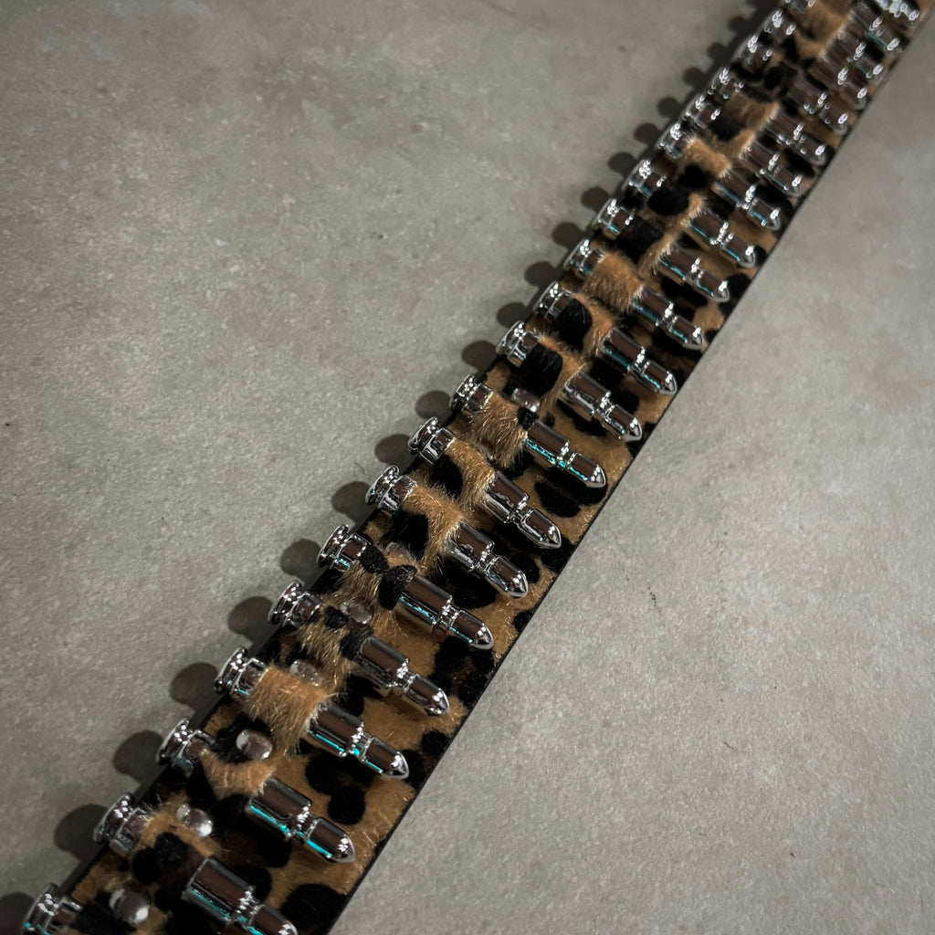LEOPARD PRINT AND BULLETS BELT