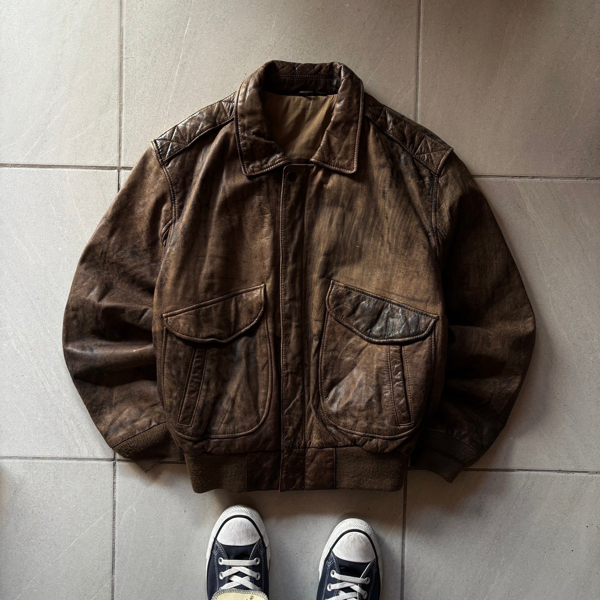 (M BOXY) VINTAGE HUNT CLUB PERFECT LEATHER JACKET