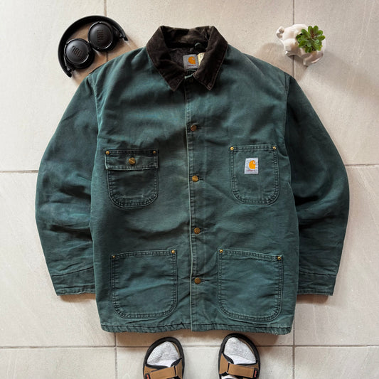 (L) CARHARTT 90s CHORE COAT HUNTER GREEN - ✈️🇨🇴