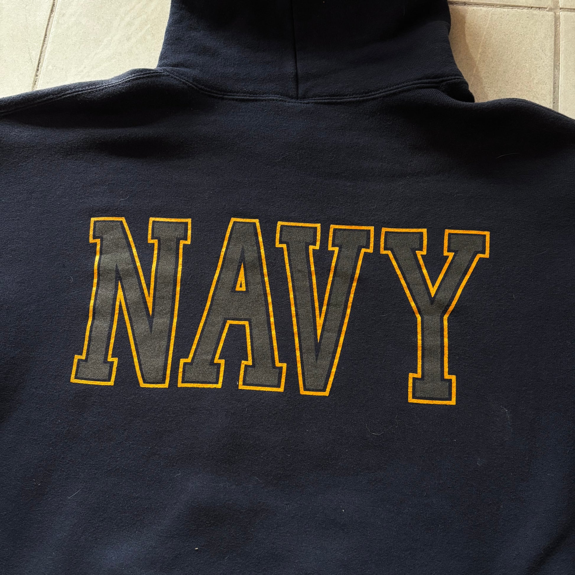 (FIT M) VINTAGE US NAVY HOODIE - REFLECTIVE