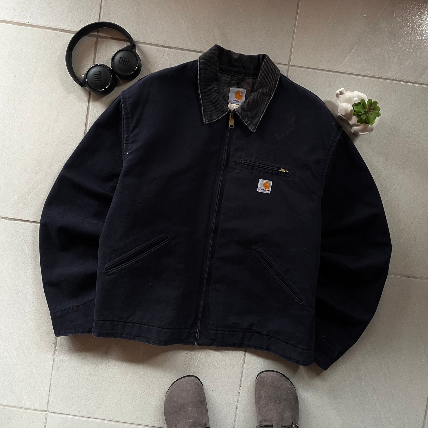 (L) Carhartt Detroit Jacket 90s - Boxy Fit - Azul Marino