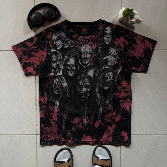 (M FIT L) RARE AOP SLIPKNOT 00s BAND TEE